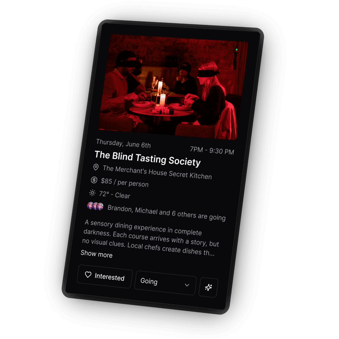 Curated weekend recommendations